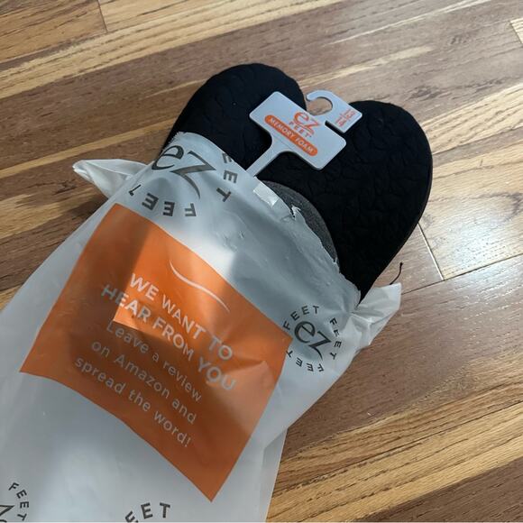 Men’s EZ Feet Memory Foam Slippers, Black and Gray, XXL (13/14) - Picture 11 of 11